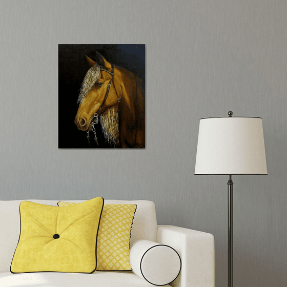 Horse - portrait -oil painting -decor art