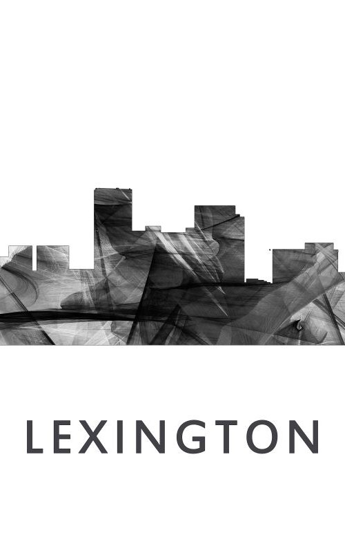 Lexington Kentucky Skyline WB BW by Marlene Watson