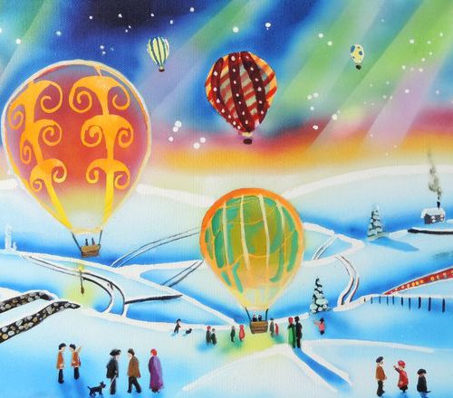 northern lights in winter by Gordon Bruce