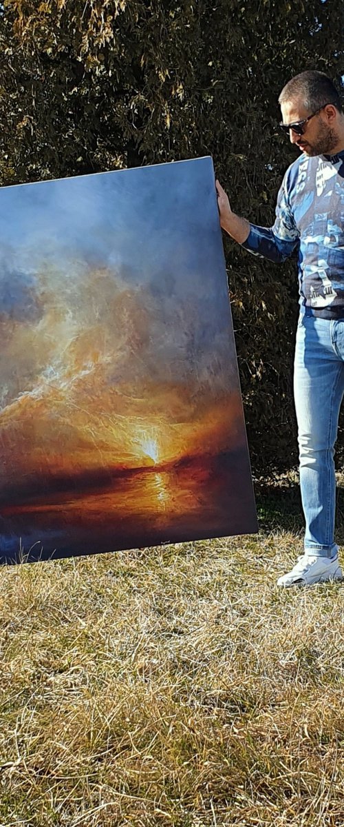 " When the evening speaks a thousand words "  W 110 x H 130 cm , SPECIAL PRICE !!! by Ivan  Grozdanovski