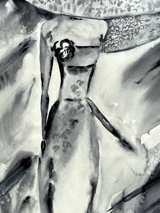 Woman Original Watercolor Painting