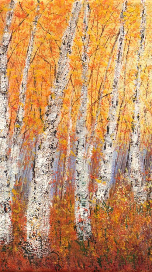 Autumn birch trees by Ludmilla Ukrow