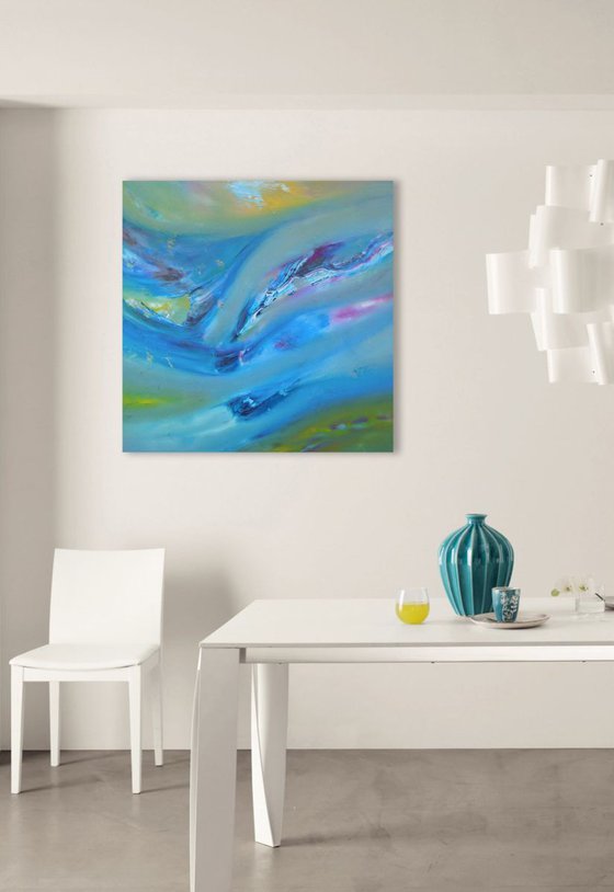 Earlier breeze -  50x50 cm, Original abstract painting, oil on canvas