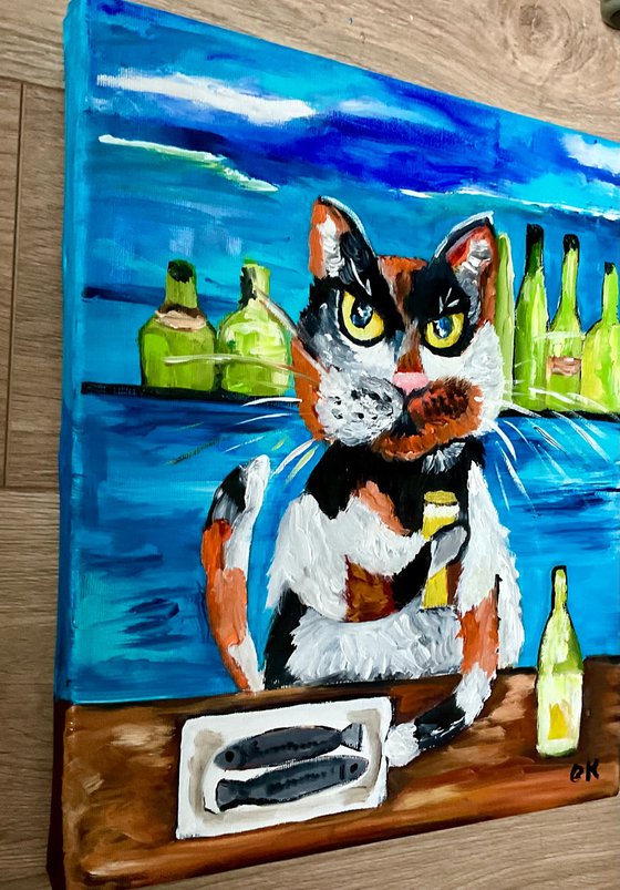 Lucky cat, herring and beer, brings positive emotions in your life.