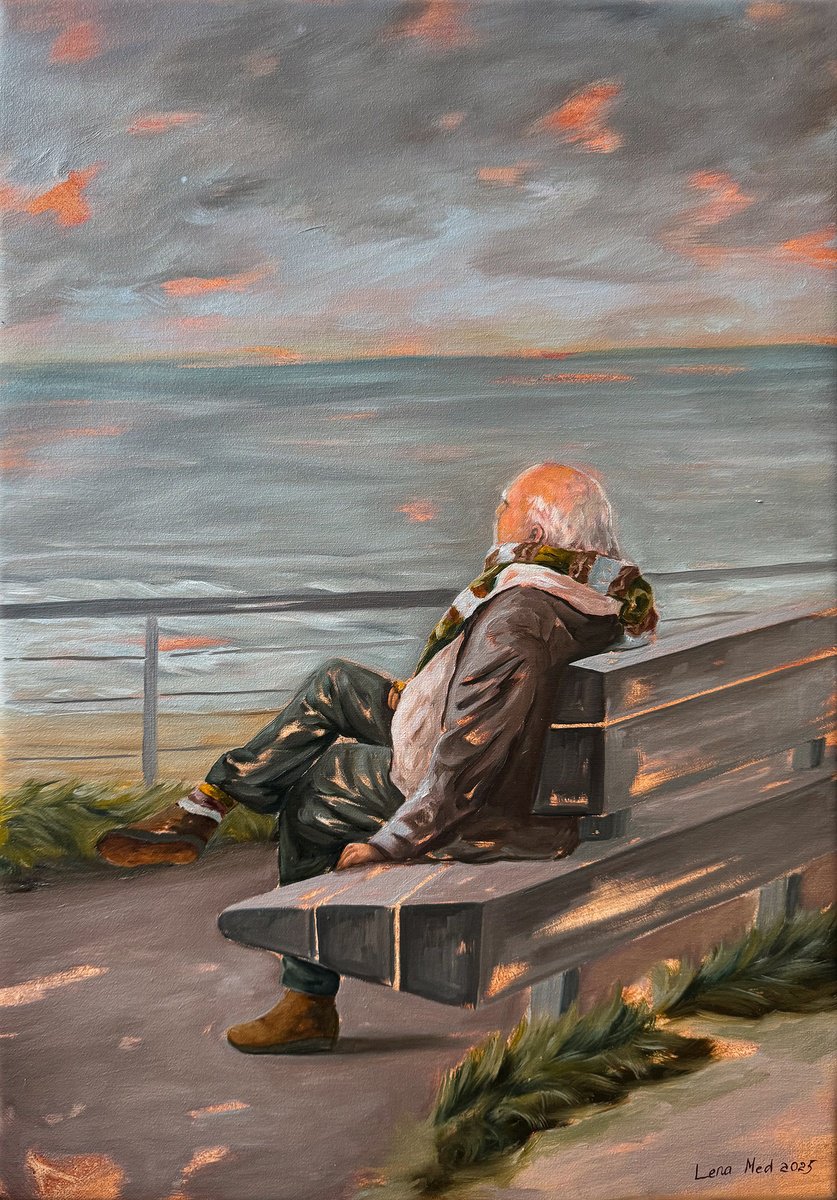 Expressive Still Life Oil Painting By Lena Med, 14 X 20", A Moment, Original Artwork