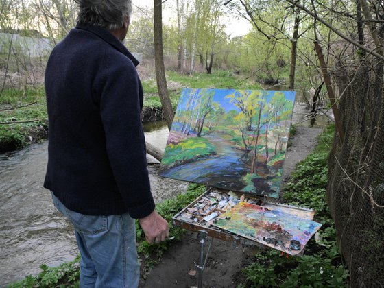 The river in spring. Chernihiv