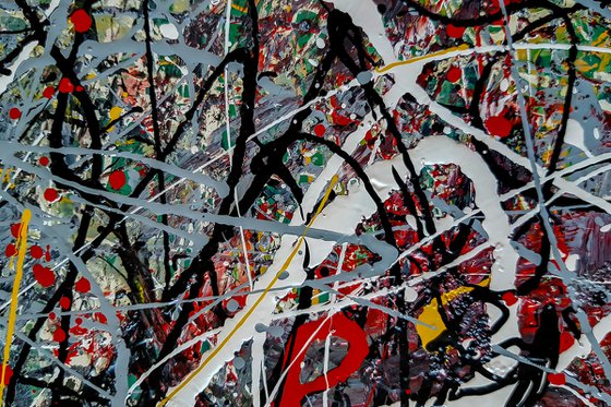 - Through the Chaos - Abstract expressionism JACKSON POLLOCK style enamel on canvas