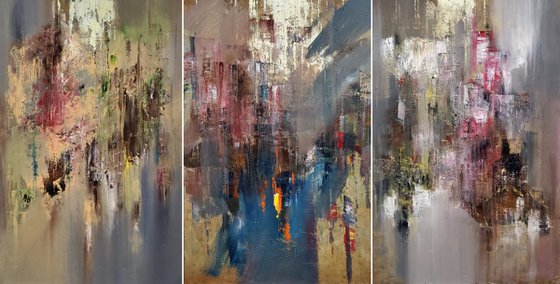 Lost in the crowd. Triptych