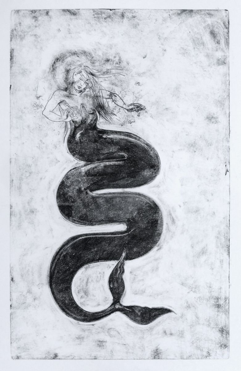 Illustrative Abstract Limited Edition Print By John Sharp, 20 X 31, Dream Of The Ocean, Original Artwork