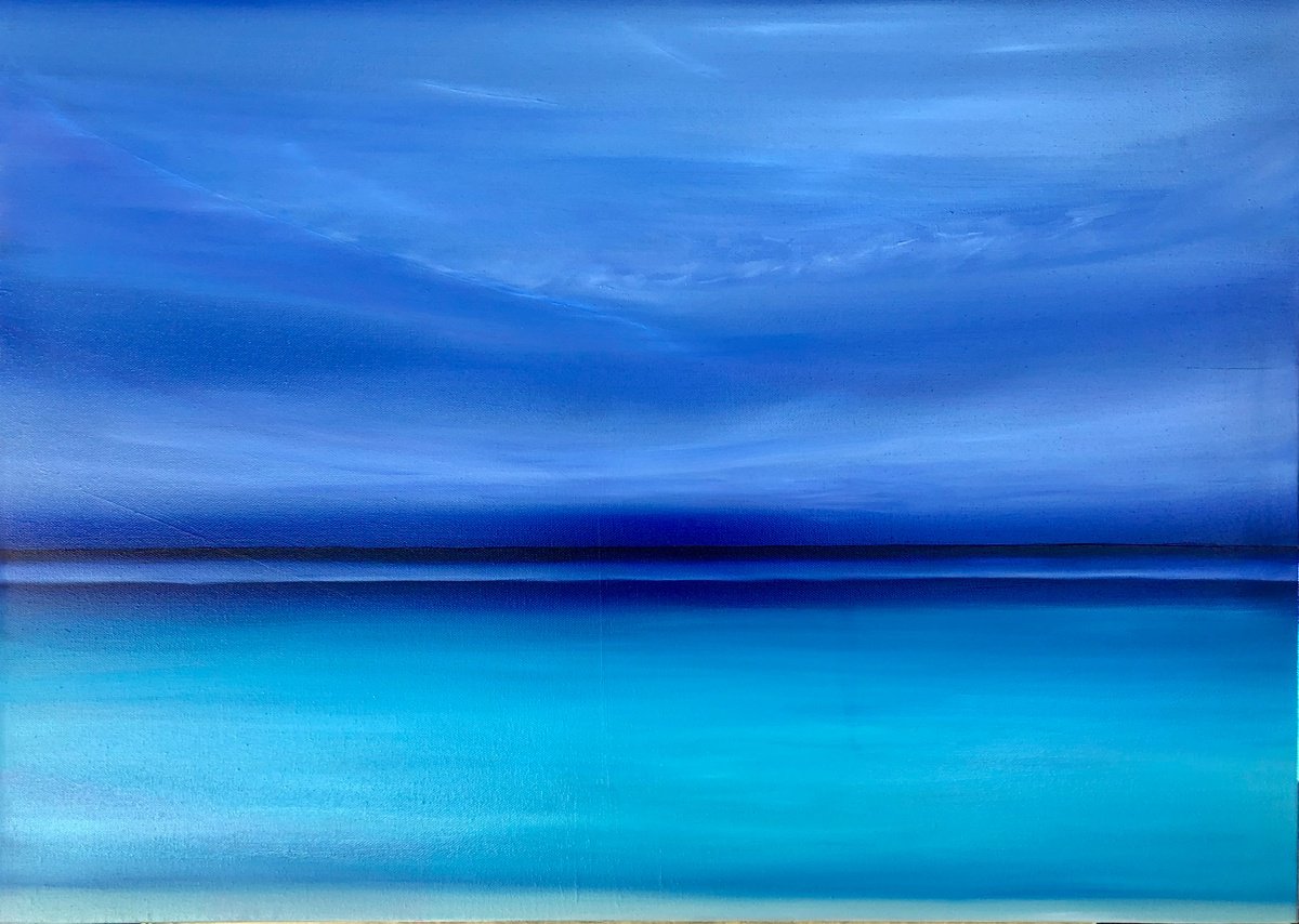 Impressionistic Landscape Oil Painting By Nataliia Krykun, 30 X 22", Sea Whisper, Original Artwork