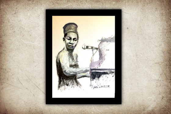 Nina Simone at the Piano Study In Oil