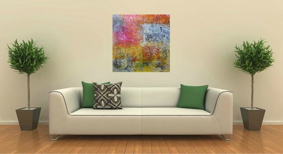 Hermitage (n.295) - 90 x 90 x 2,50 cm - ready to hang - acrylic painting on stretched canvas