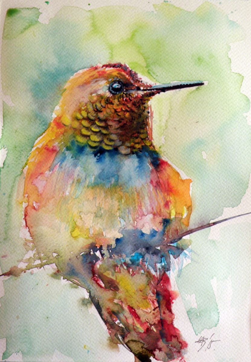 Hummingbird Watercolour by KovÃ¡cs Anna Brigitta | Artfinder