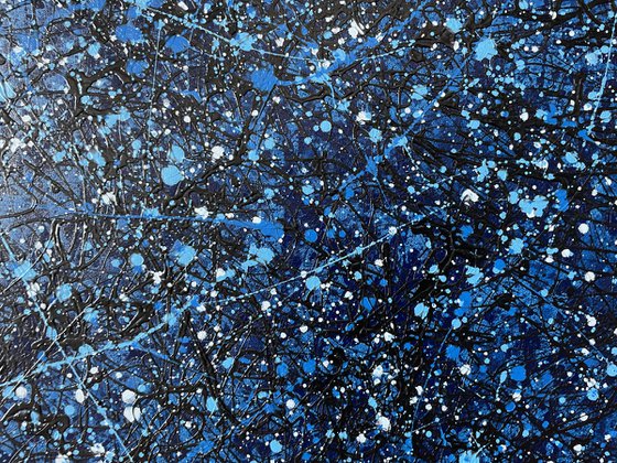 Blue to the Moon - Triptych  - Tribute a J.Pollock by Juan Jose Garay