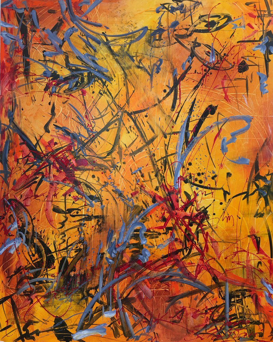 Abstract Oil Painting By Diana Malivani, 47 X 59, Bohemian Rhapsody..., Original Artwork