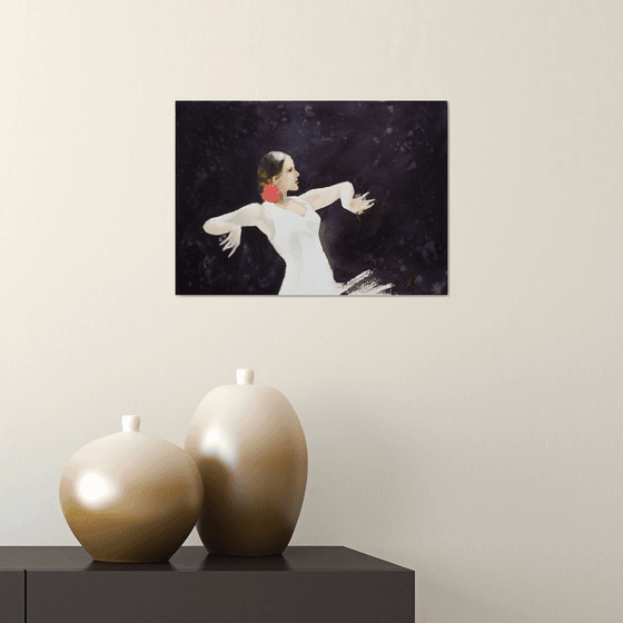 Flamenco Dancer I / Original Painting / emotion in the portrait / color harmony of watercolor / a gift for you