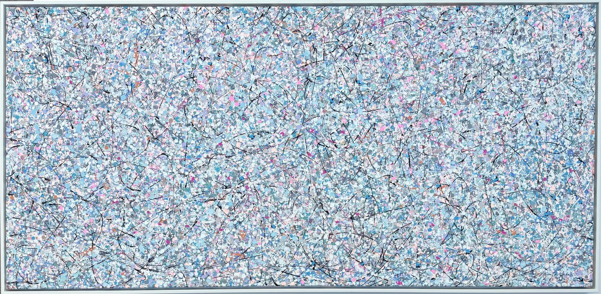 Abstract Acrylic Painting By Vahe Yeremyan, 69 X 34", Sphere Definition 7, Original Artwork