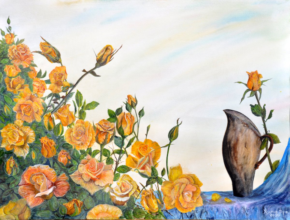 Yellow roses by Asuman Tepe