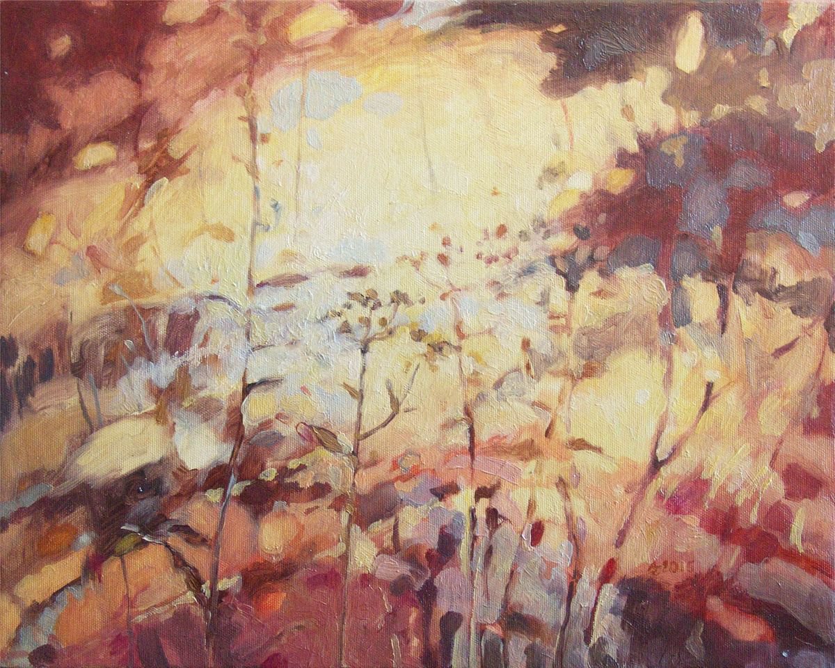 Warm October - thickets, 50x40 cm by Jolanta Czarnecka