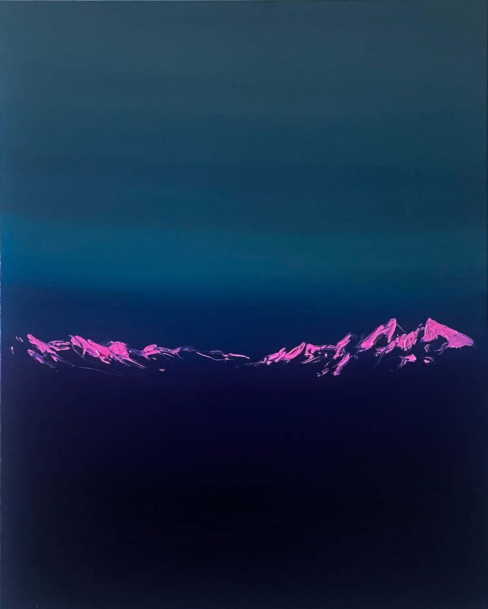 Organic Landscape Oil Painting By Cat Goward, 24 X 30, Twilight On The Ridge, Original Artwork