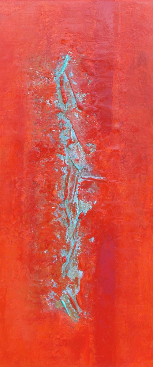 Red Orange Triptych (3) Panel Series by Robert Lynn