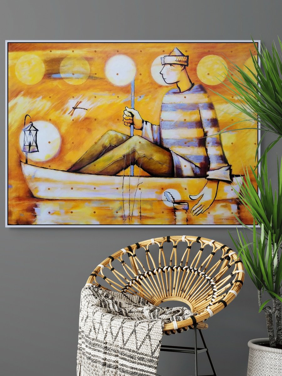 Portrait Oil Painting By Evgen Semenyuk, 43 X 31, Light Keeper (Keeper Of Calm), Original Artwork