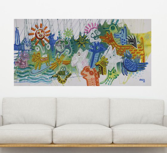 TEACHING OF ANIMALS 100x200cm