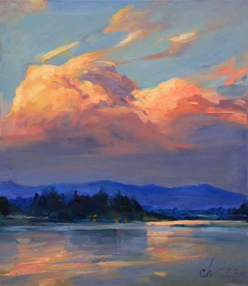 Evening river by Sergei Chernyakovsky