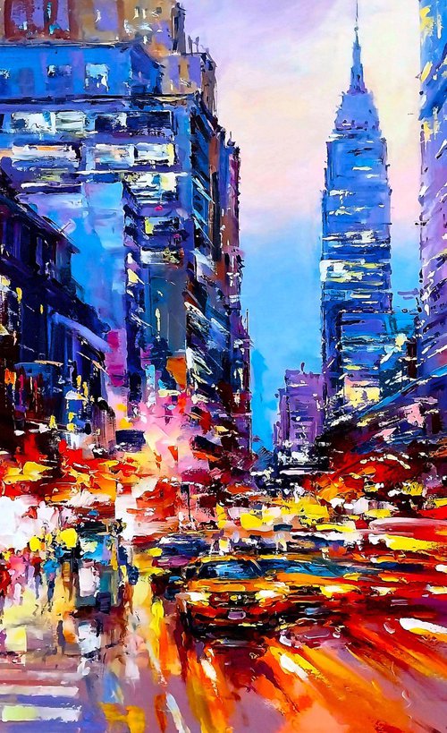 Evening  lights (New York) by Andrej  Ostapchuk