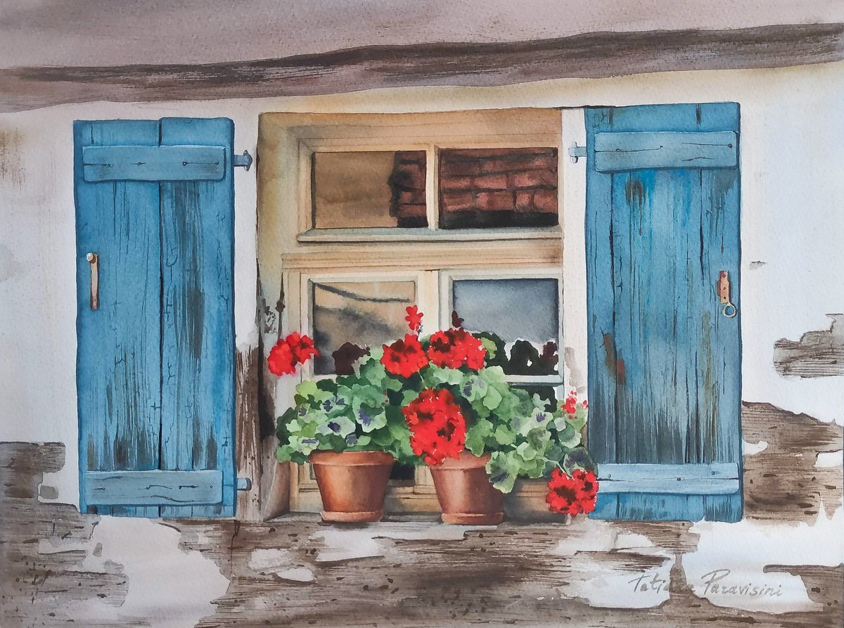 Old blue window by Tatiana Paravisini