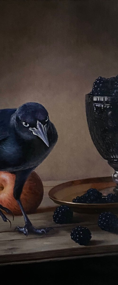 Crow and Fruits by Paul Cheng