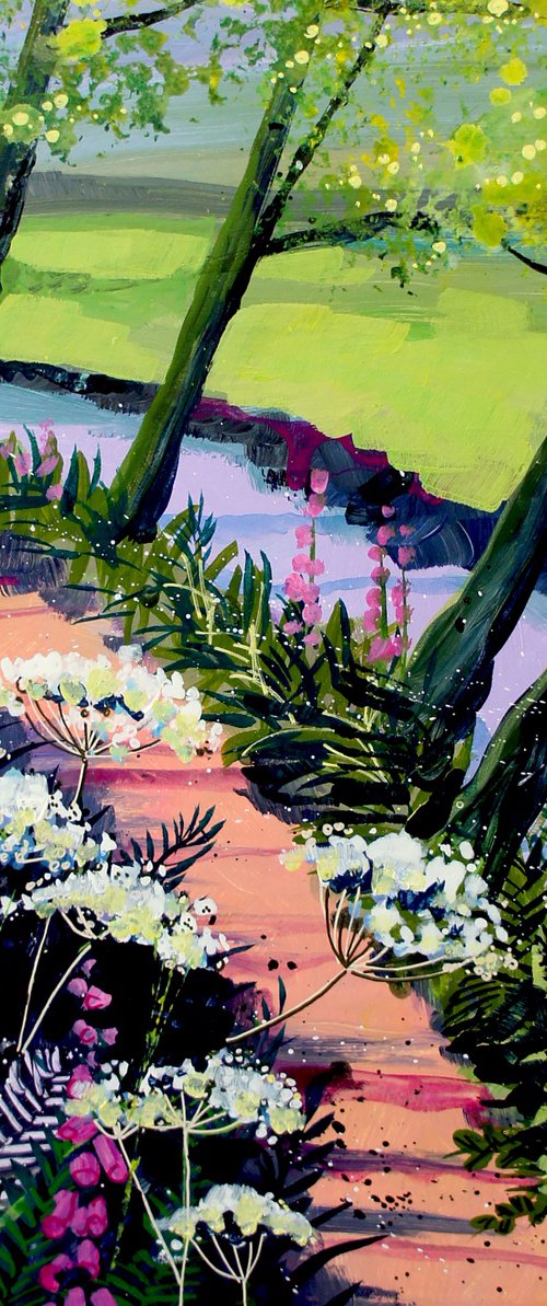 Cow Parsley by the Stream by Julia  Rigby