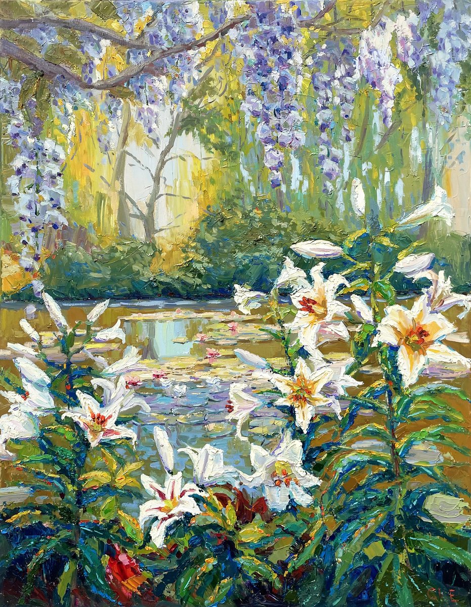 White Lilies By Evgeny Chernyakovsky, 27 X 35, Artwork For Sale On Artfinder