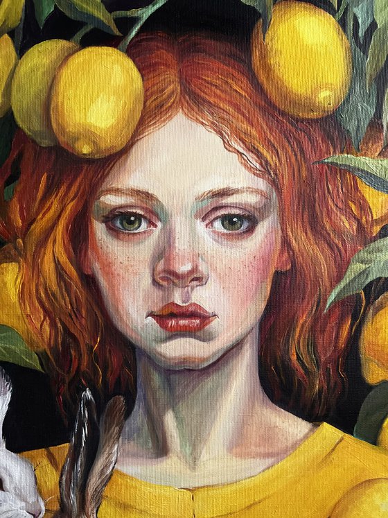 Girl with lemons