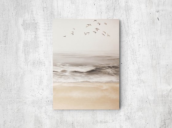 "Sea vibes 4" Beige gray landscape art