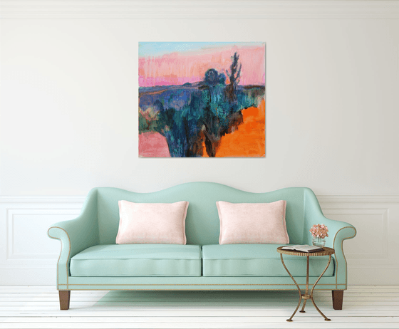 Pink and orange landscape