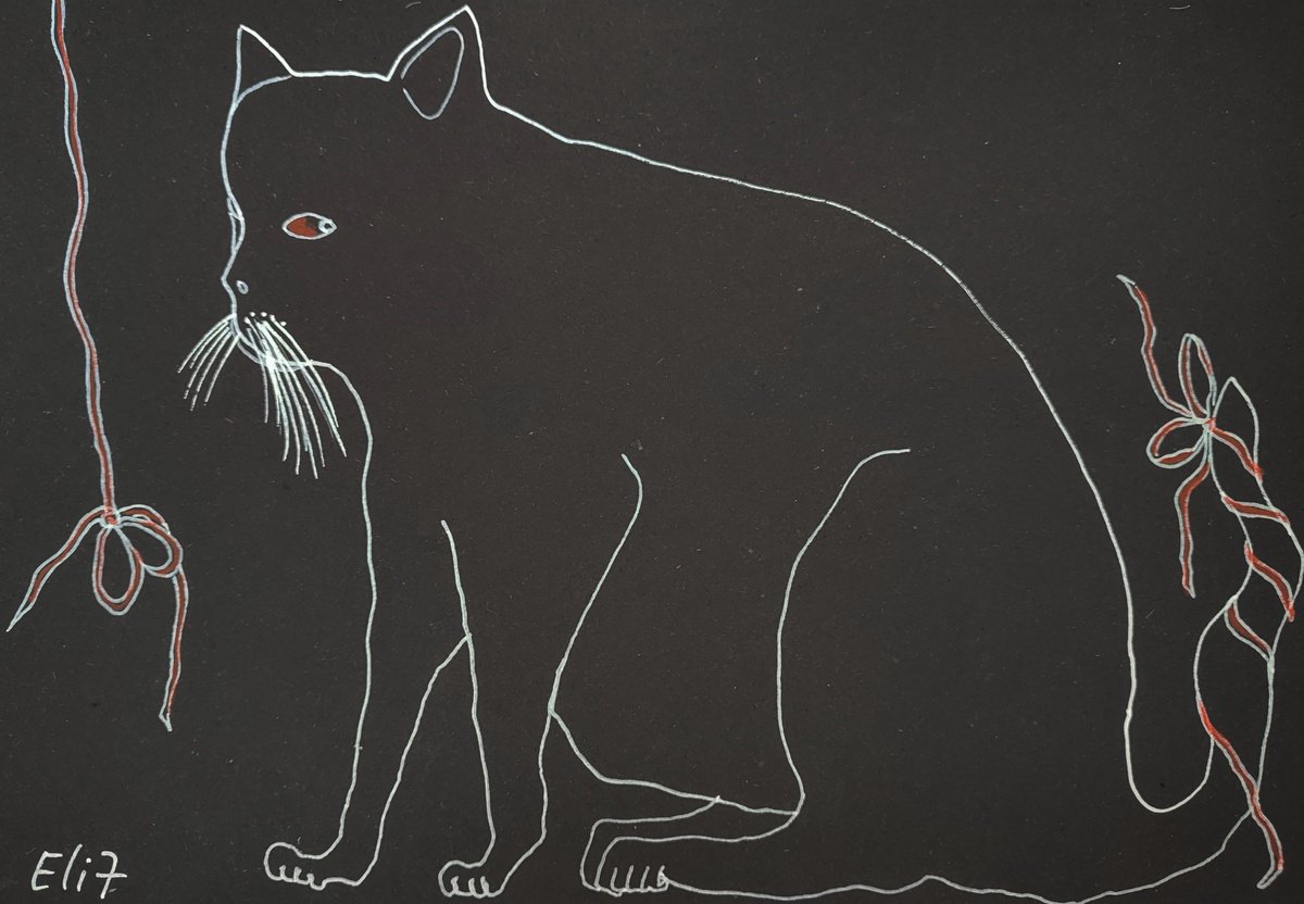 Expressive Animal Drawing By Elisheva Nesis, 13 X 9, Too Tired To Play, Original Artwork