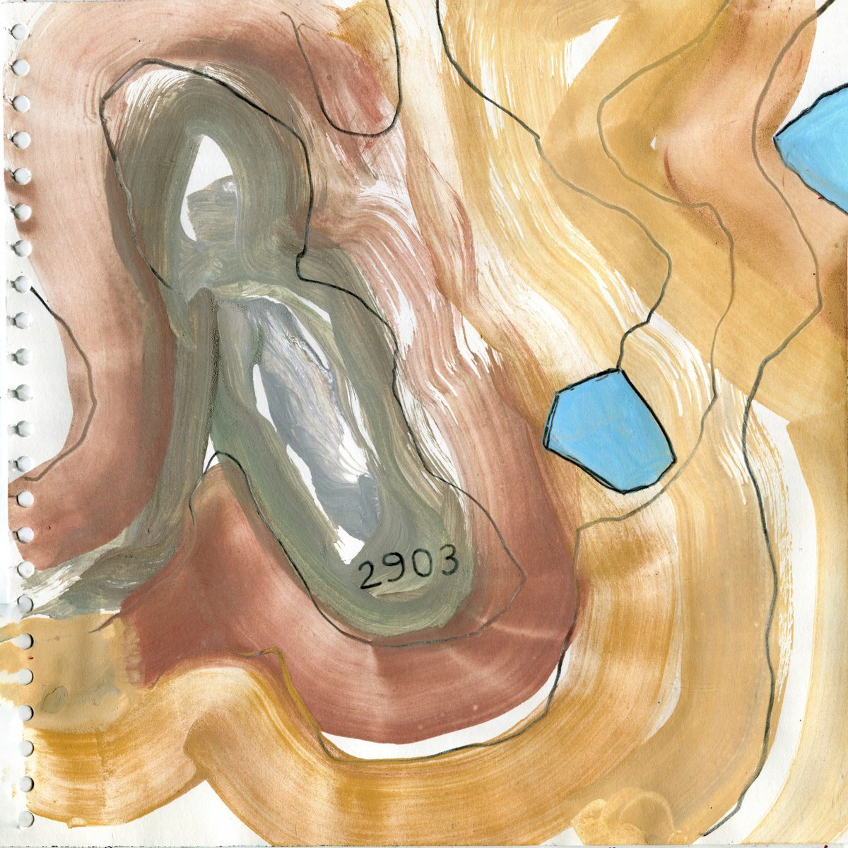 Abstract Transport Pencil Drawing By Elizabeth Anne Fox, 12 X 12, Map, Esk Pike, Lake District, Original Artwork