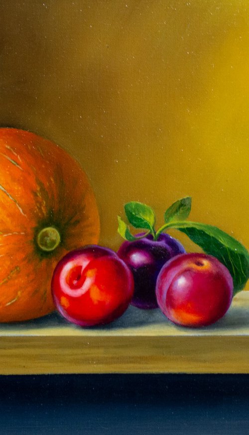 Melon and Plums. Still Life by Kolodyazhniy Sergey