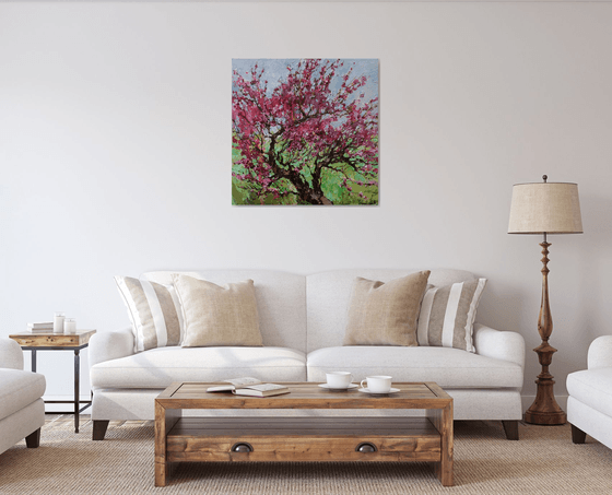 Flowering peach tree