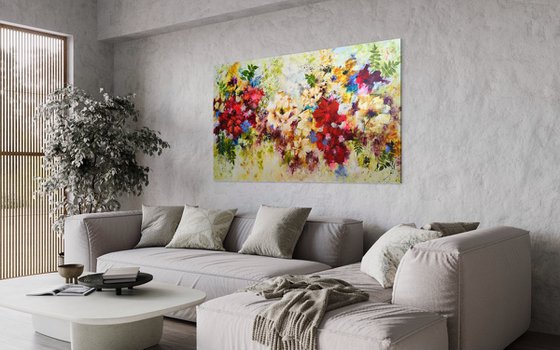 "Vibrant Floral Waltz", XXL