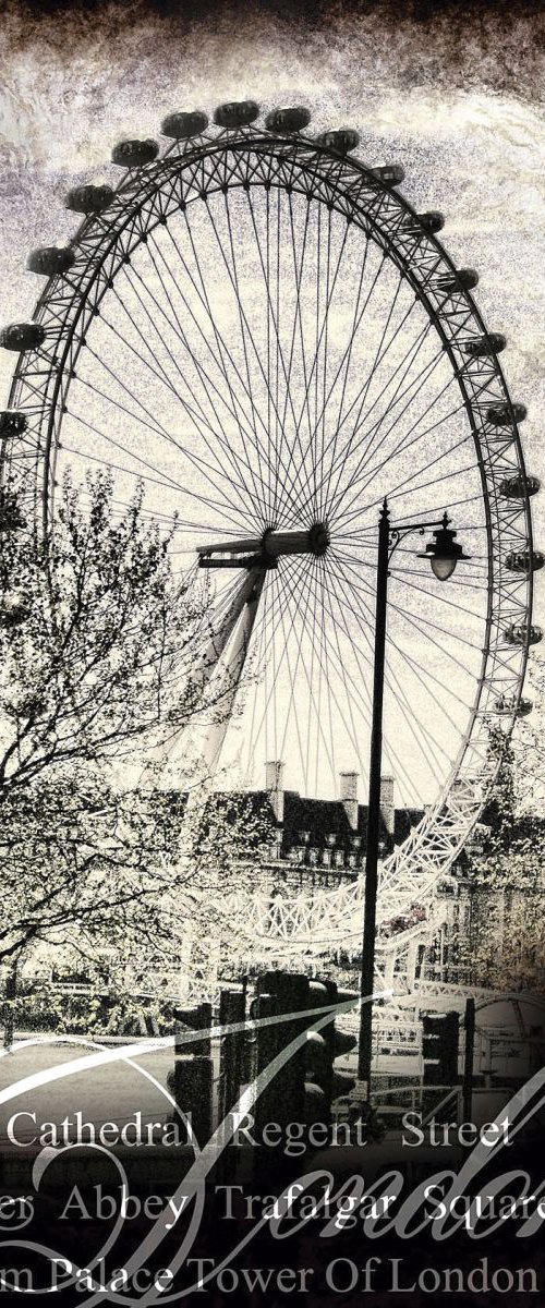 London eye/XL large original artwork by Javier Diaz