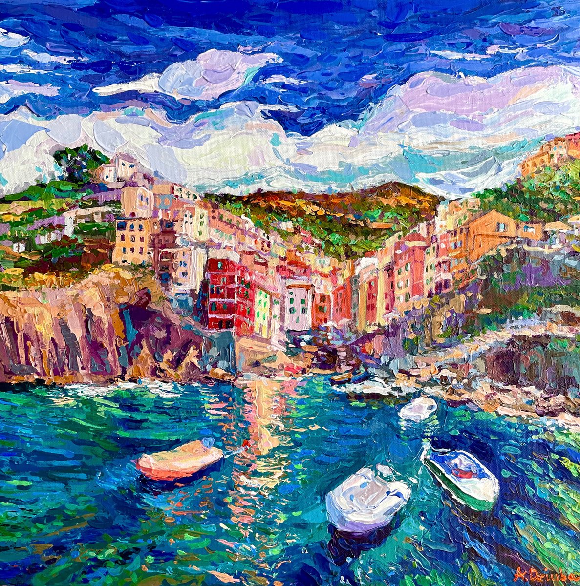 Riomaggiore Cinque Terre Italy by Adriana Dziuba