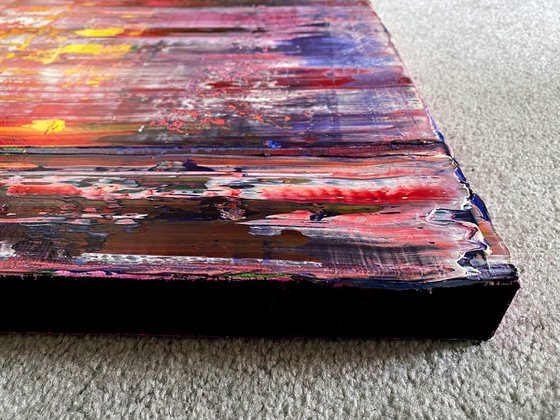 "Straight To Hell" - Original PMS Abstract Oil Painting On Canvas - 18" x 24"