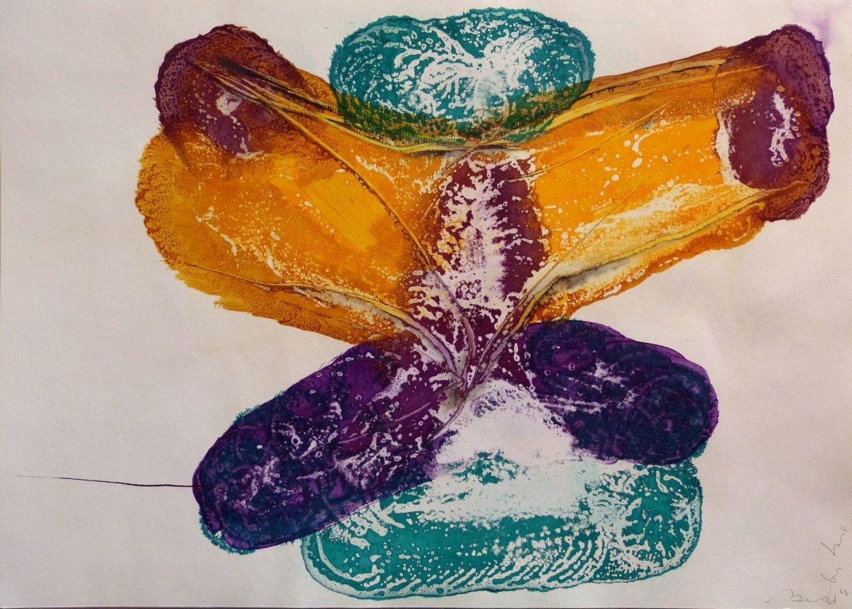 Abstract Animal Acrylic Painting By Frederic Belaubre, 23 X 17, Prolegomena, Original Artwork