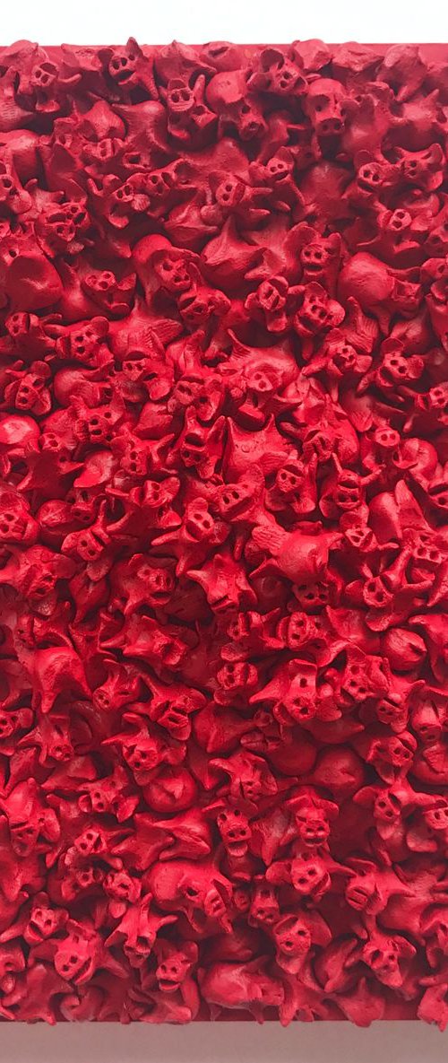 Red People 8"x 8" by Seunghwui Koo