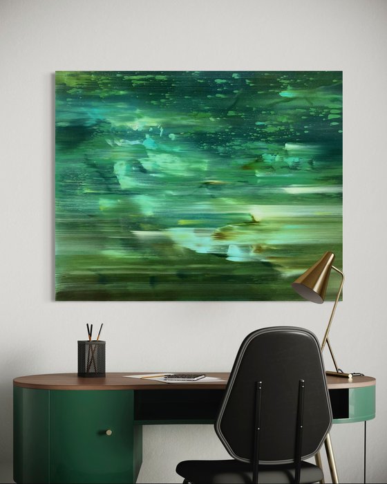 La ripetizione - Large green painting