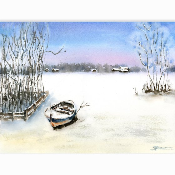 Winter Landscape with Boat
