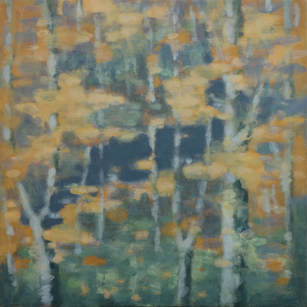 Impressionistic Landscape Acrylic Painting By Hugo Lines, 14 X 14, River Dart, Original Artwork