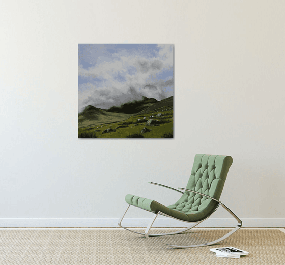 Sheep on a Snowdonia hillside